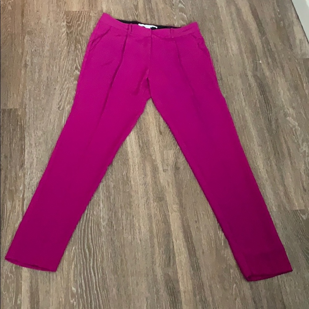 Diane Von Furstenberg Fuchsia Tapered Pants